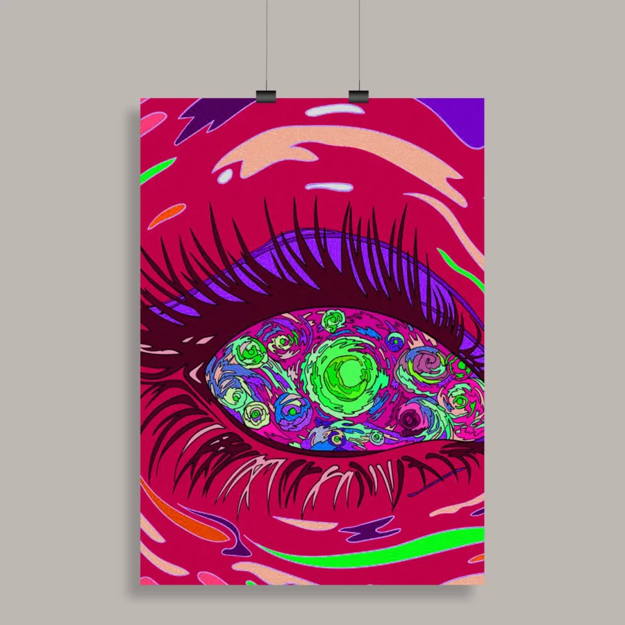 Psychedelic Trippy Aesthetic Wall Poster