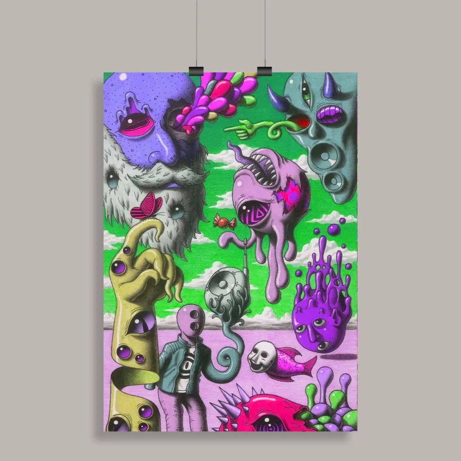 Psychedelic Trippy Aesthetic Wall Poster