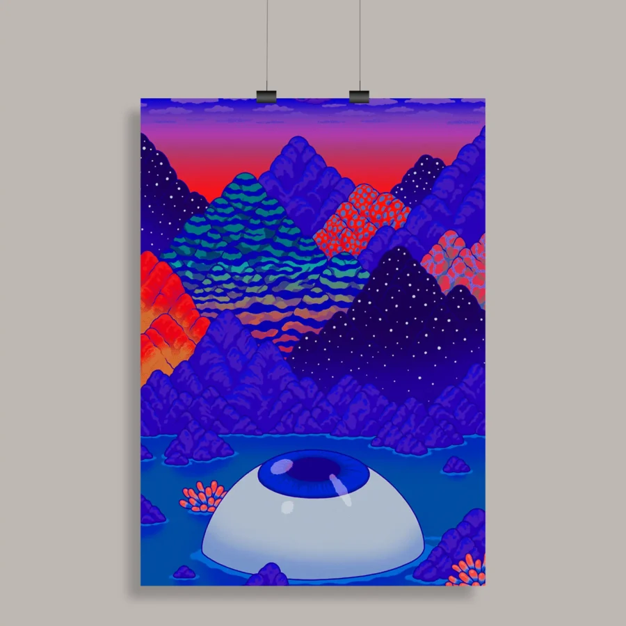 Psychedelic Trippy Aesthetic Wall Poster