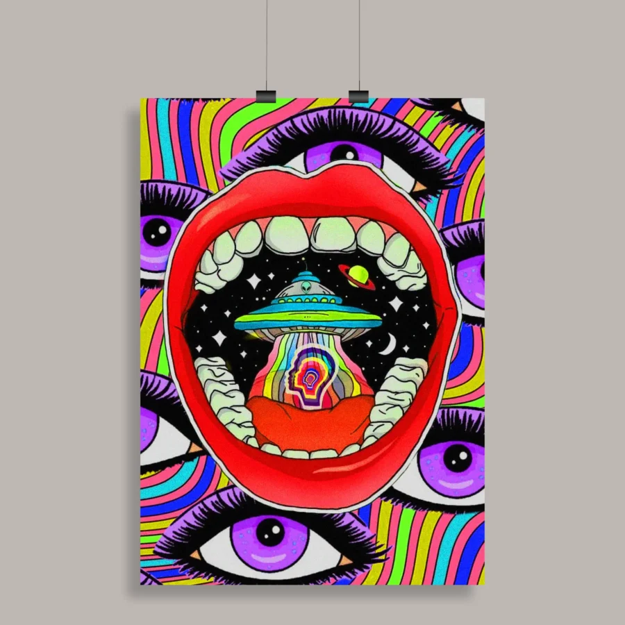 Psychedelic Trippy Aesthetic Wall Poster