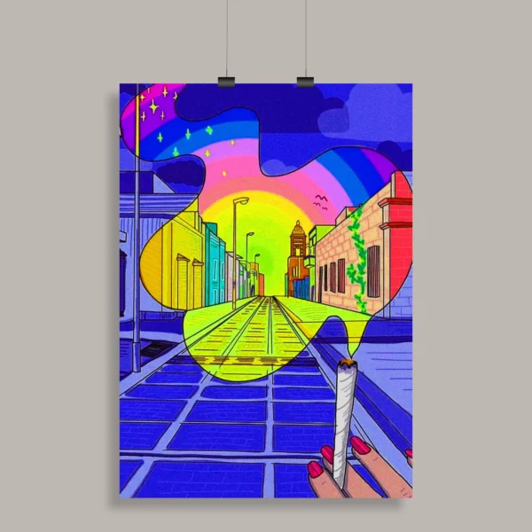 Psychedelic Trippy Aesthetic Wall Poster