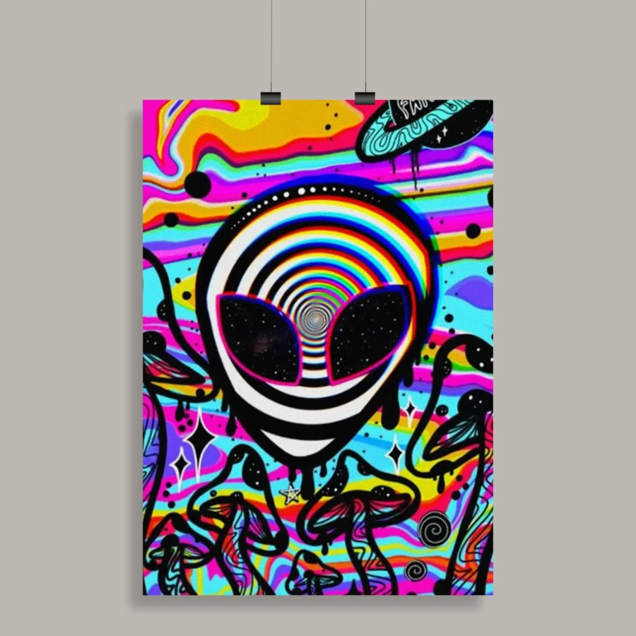 Psychedelic Trippy Aesthetic Wall Poster