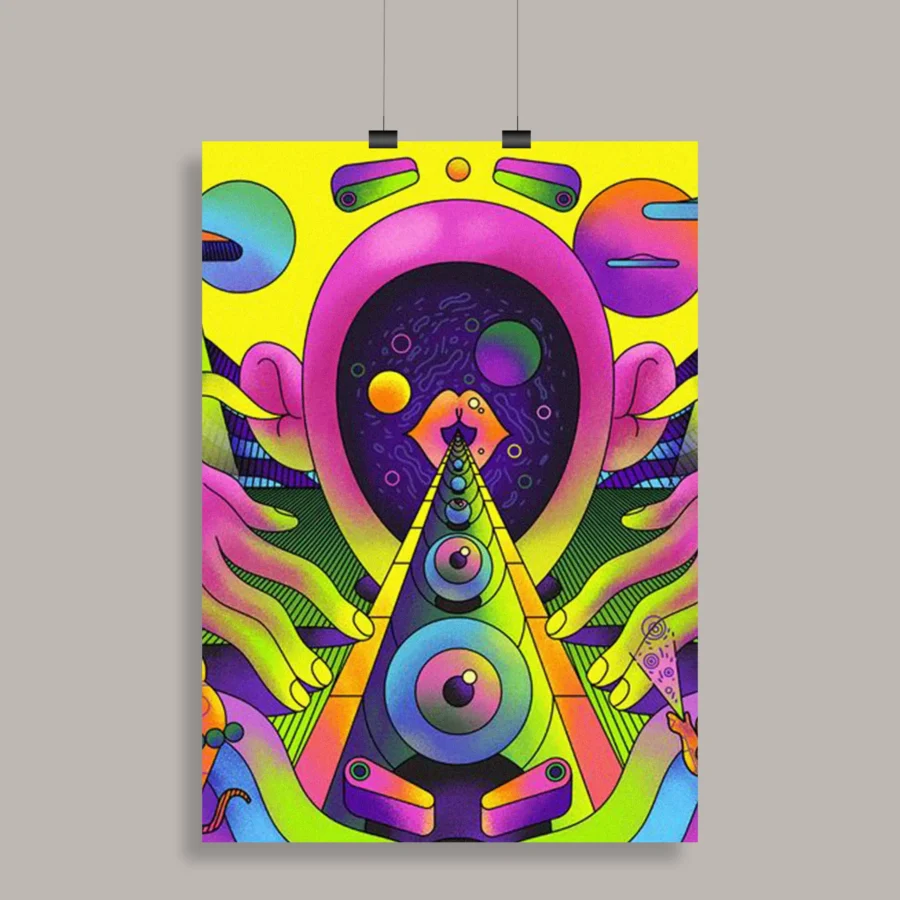 Psychedelic Trippy Aesthetic Wall Poster