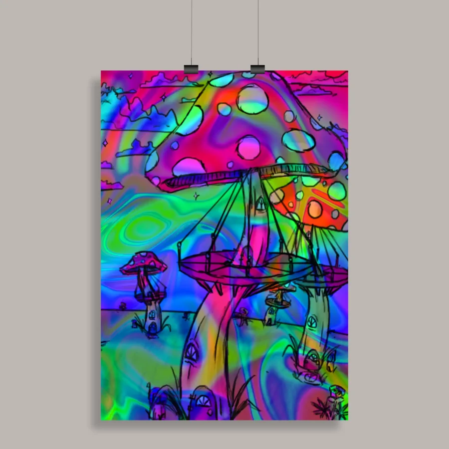 Psychedelic Trippy Aesthetic Wall Poster