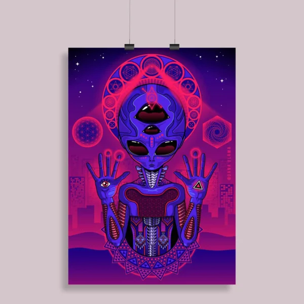 Psychedelic Trippy Aesthetic Wall Poster