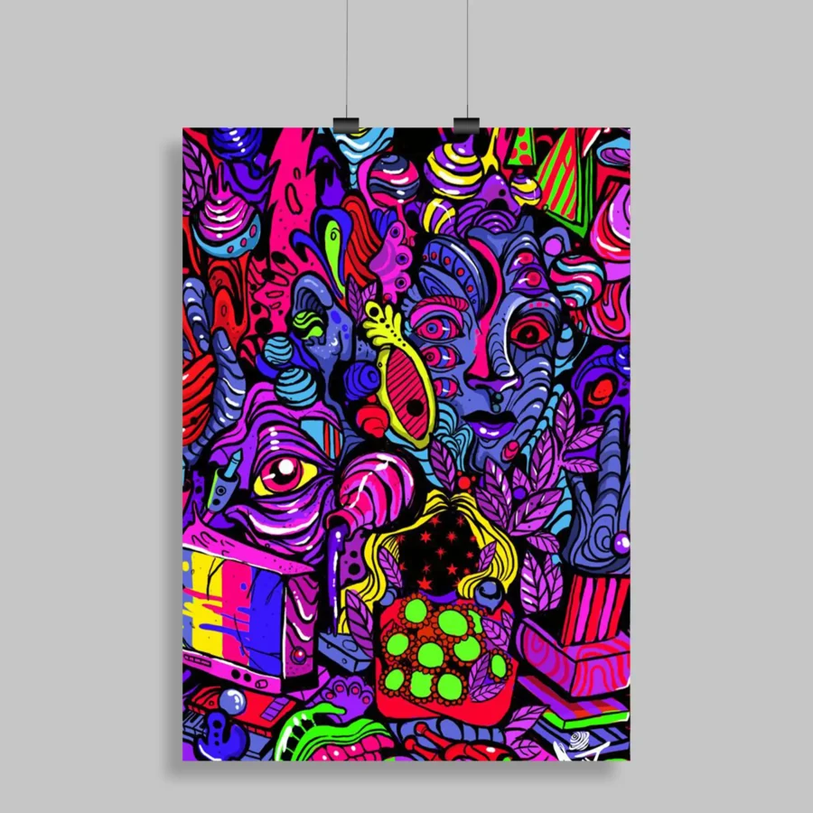 Psychedelic Trippy Aesthetic Wall Poster