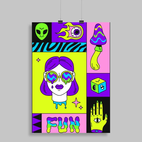 Psychedelic Trippy Aesthetic Wall Poster