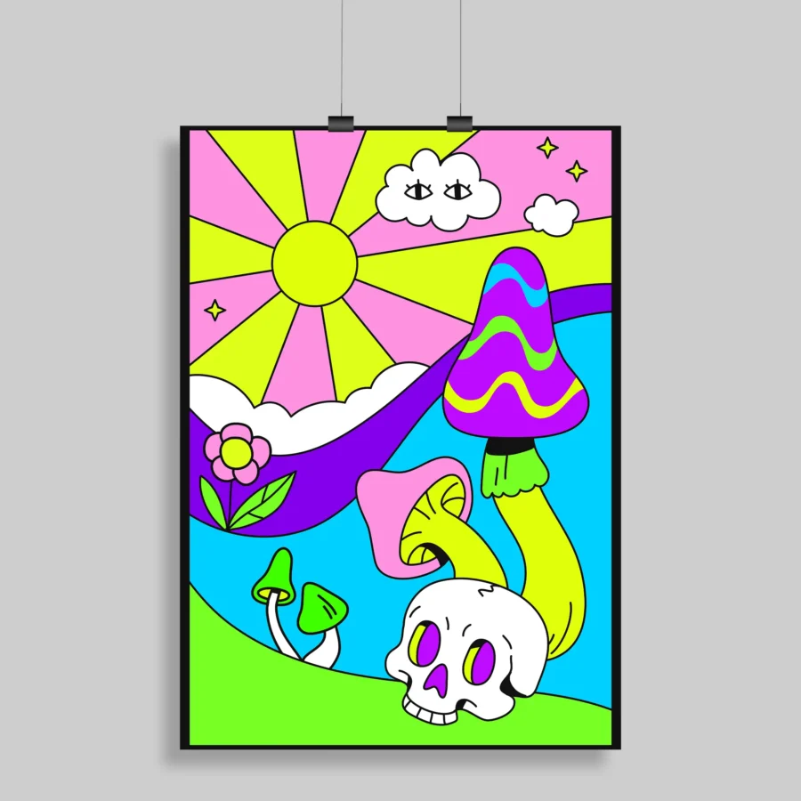 Psychedelic Trippy Aesthetic Wall Poster