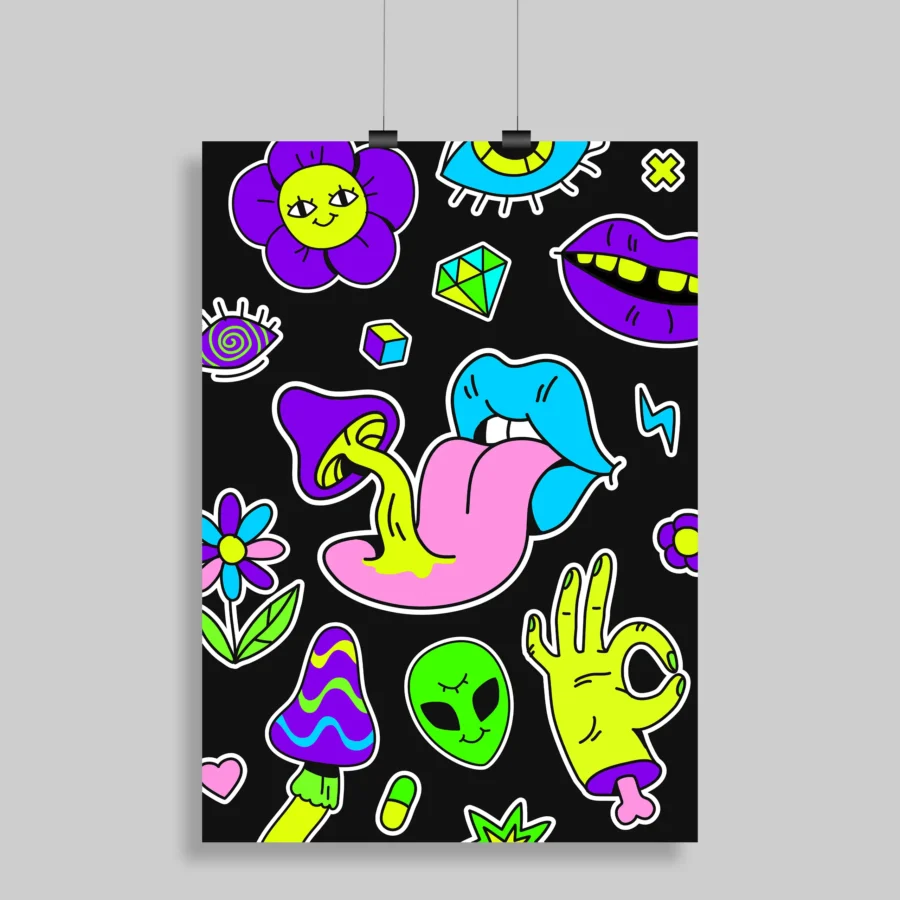 Psychedelic Trippy Aesthetic Wall Poster