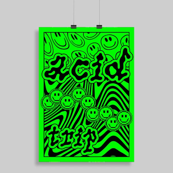 Psychedelic Trippy Aesthetic Wall Poster