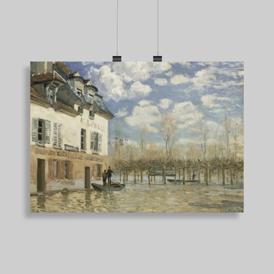 Boat in the Flood at Port Marly (1876) Wall Poster