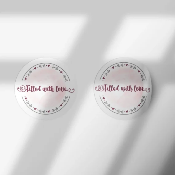 100 Pieces Round Filled with Love Round Packaging Label Stickers