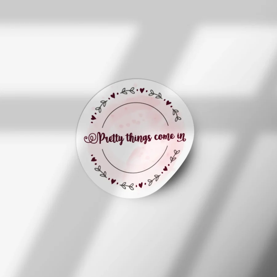 100 Pieces Round Pretty things come in Round Label Packaging Stickers