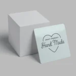 100 Pieces Square Handmade with Love Label Packaging Stickers