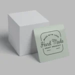 100 Pieces Square Handmade with Love Green Label Packaging Stickers