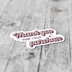 100 Pieces Die Cut Thank you for your purchase Label Packaging Stickers Label Packaging Stickers Packaging Stickers