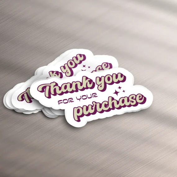 100 Pieces Die Cut Thank you for your purchase Label Packaging Stickers Label Packaging Stickers Packaging Stickers